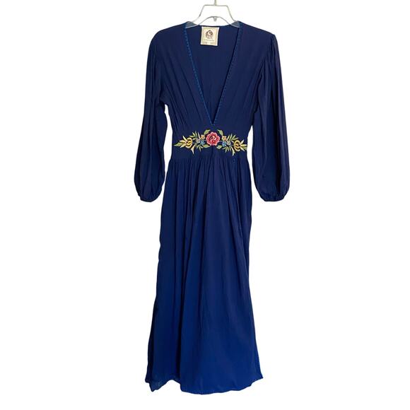 Chasing Unicorns Women's Size Small Blue Running Down A Dream Maxi Dress - Picture 2 of 12